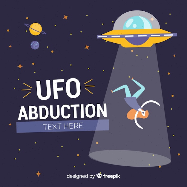 Free vector modern hand drawn ufo abduction concept