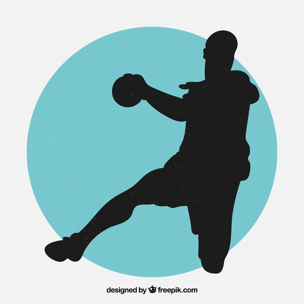 Modern handball player silhouette