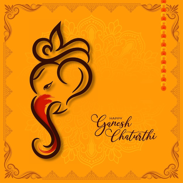 Free vector modern happy ganesh chaturthi indian cultural festival background