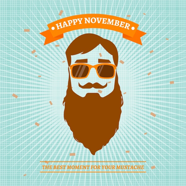 Free Vector modern happy movember design