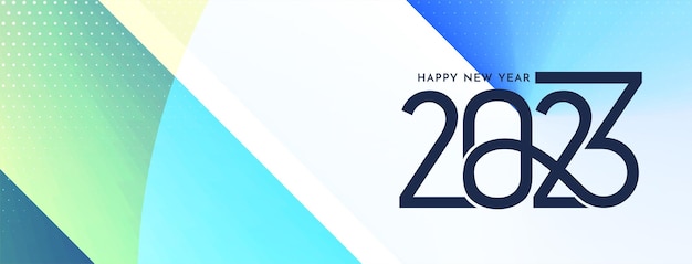 Modern Happy new year 2023 greeting banner design