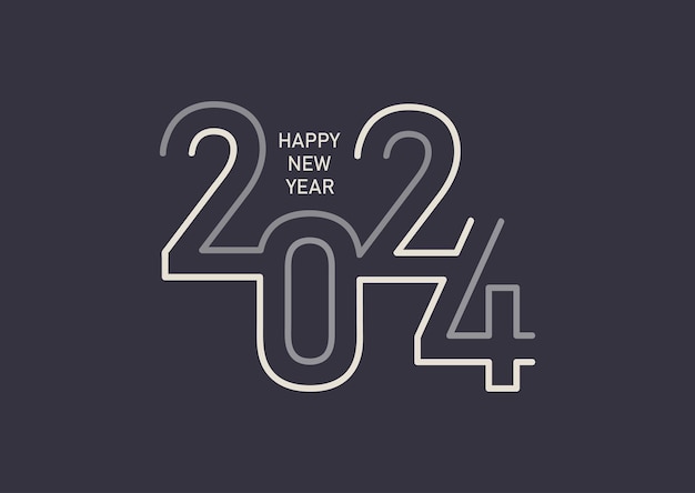 Free vector modern happy new year background with a numbers line design