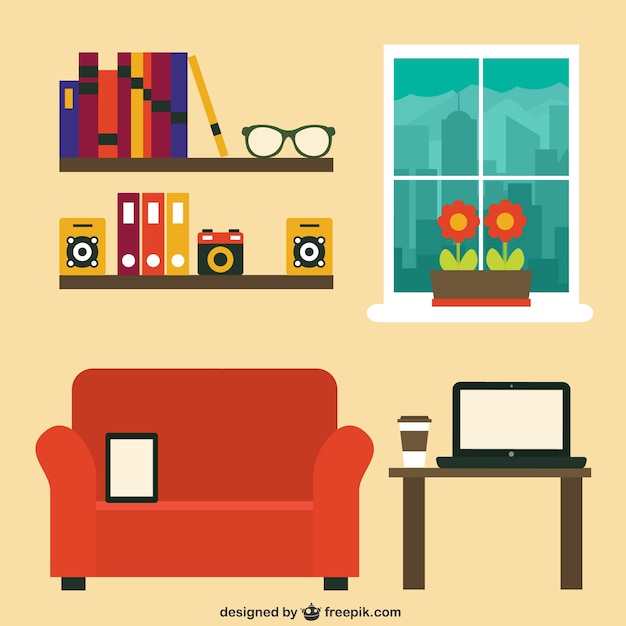 Free Vector modern home office