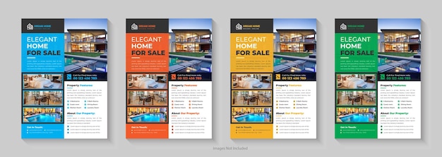 Free vector modern home sale real estate flyer real estate flyer design dream home construction flyer