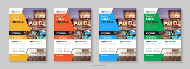 Free vector modern home sale real estate flyer real estate flyer design dream home construction flyer