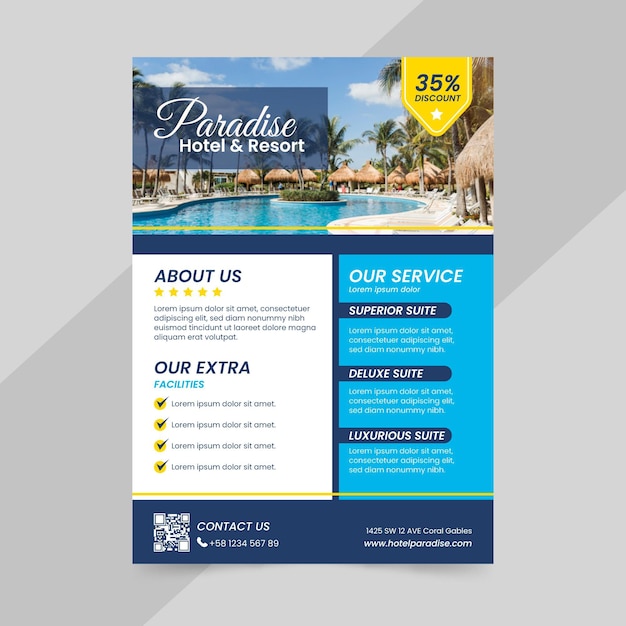 Modern hotel flyer template