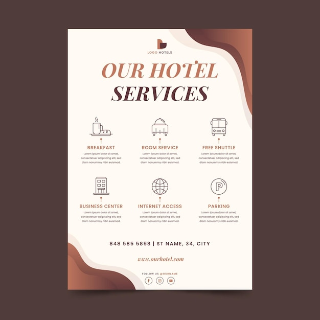 Modern hotel services flyer