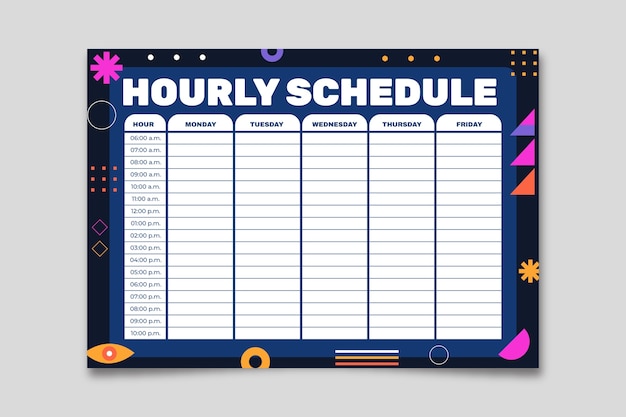 Modern hourly schedule