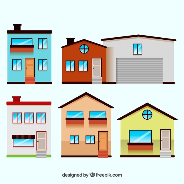 Modern house set of six