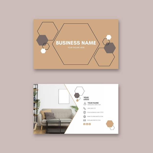 Modern houses horizontal business card template