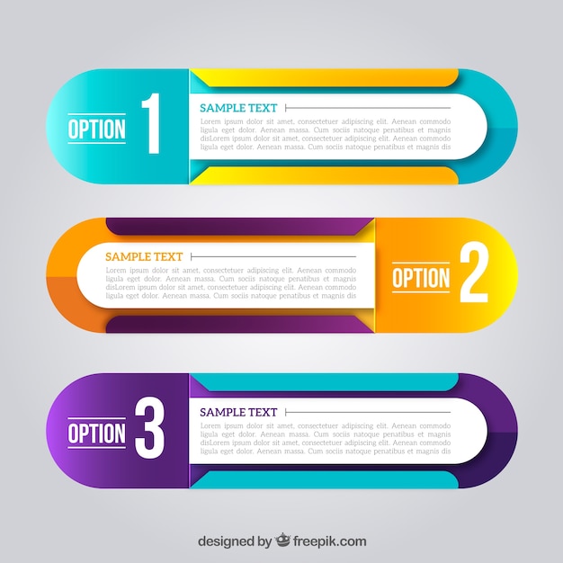 Modern infographic banners with variety of colors