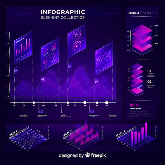 Modern infographic element collection