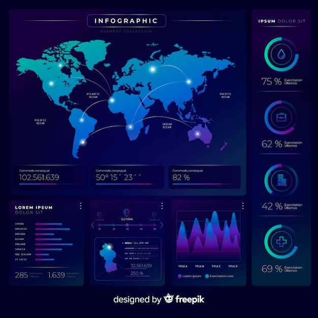 Free vector modern infographic element collection