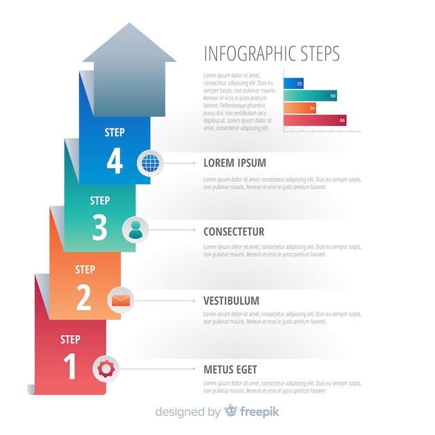 Free Vector modern infographic steps concept