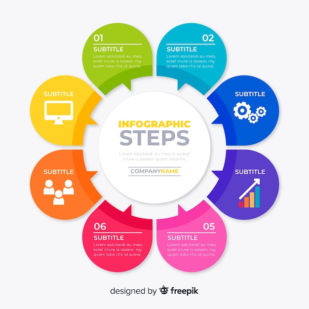 Modern infographic steps concept