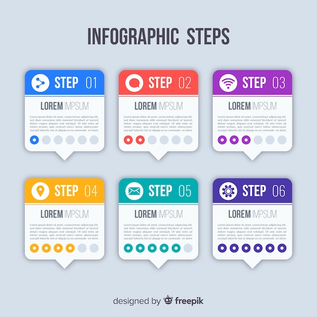 Modern infographic steps design