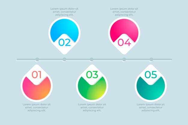 Modern infographic timeline in gradient