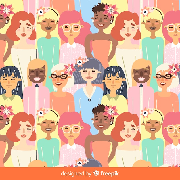 Free vector modern international women pattern