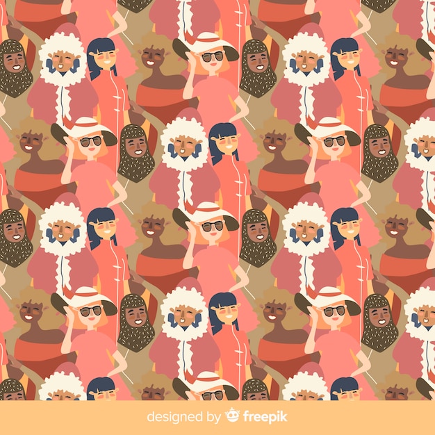 Free Vector modern international women pattern