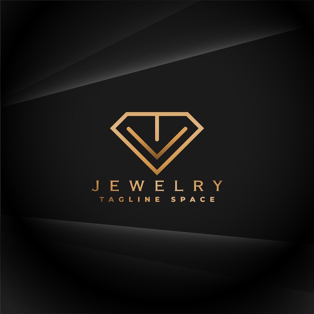 Modern jewelry logo template with diamond stone icon design