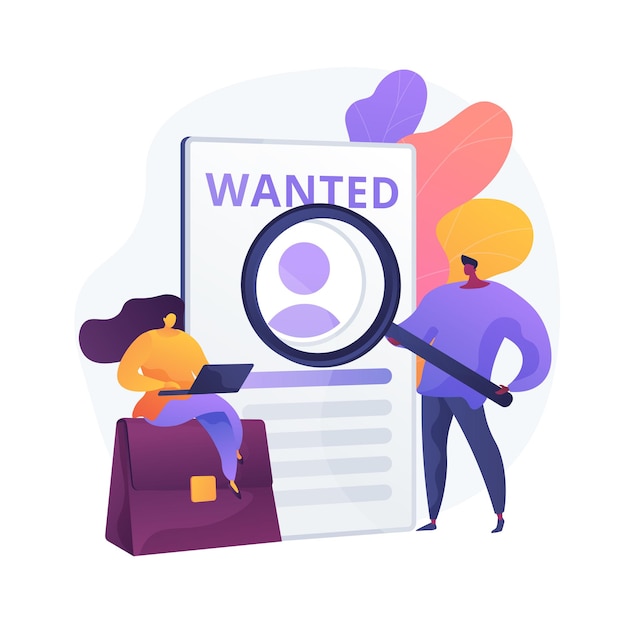 Free Vector modern job search. staff hiring, online recruitment, freelance profession. applicant studying help wanted poster. freelancer looking for orders.