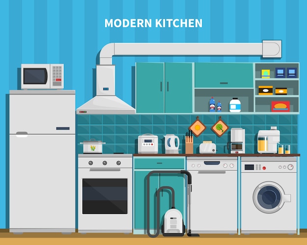 Free Vector modern kitchen background 