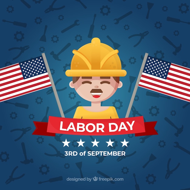 Free Vector modern labor day composition with flat design