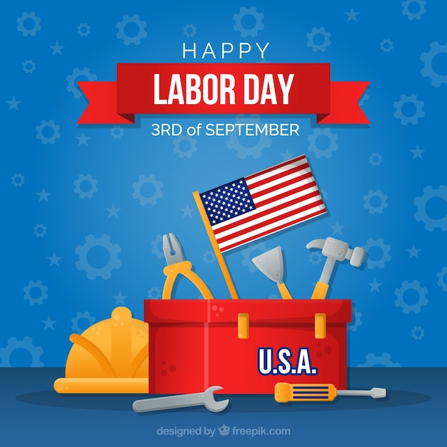 Modern labor day composition with flat design