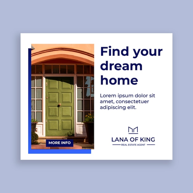 Modern lana of king real estate squared banner