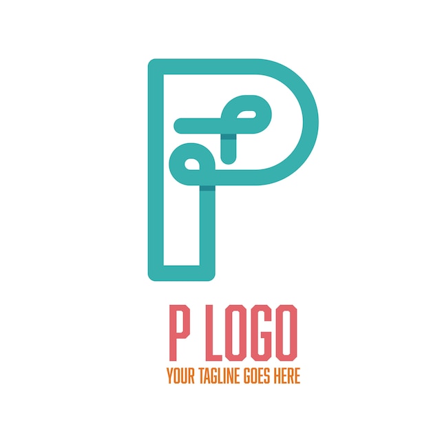 Free vector modern letter p logo