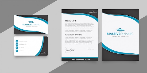 Modern letterhead with business card