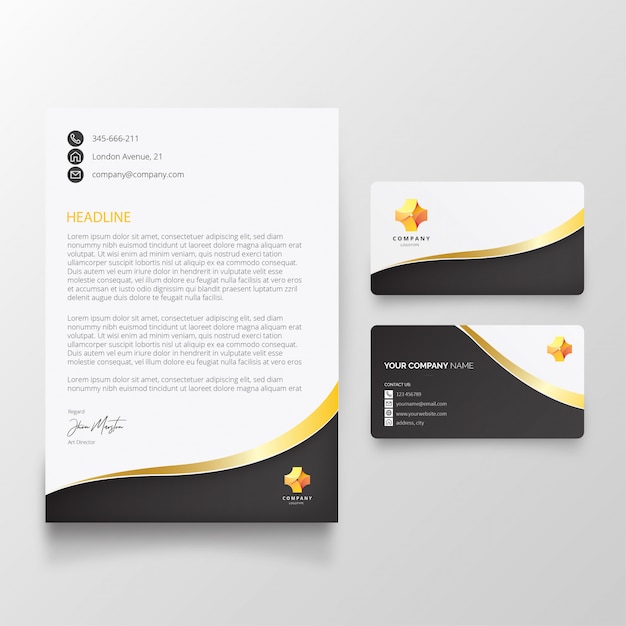 Modern letterhead with elegant shapes