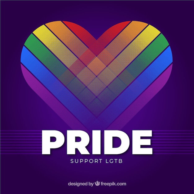 Modern lgtb pride background with heart