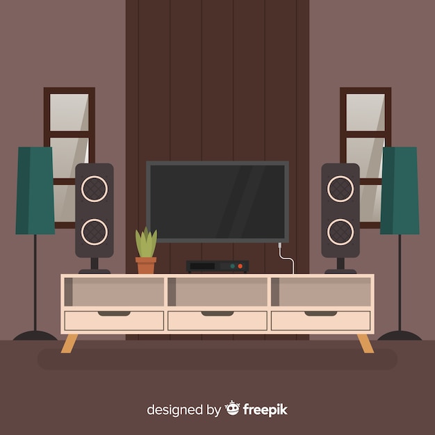 Free Vector modern living room with flat design