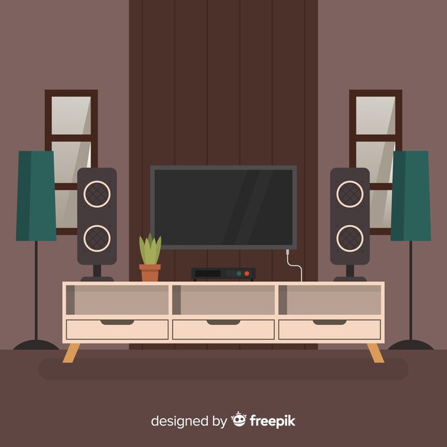 Modern living room with flat design