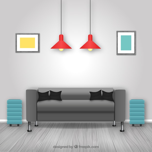 Free Vector modern living room