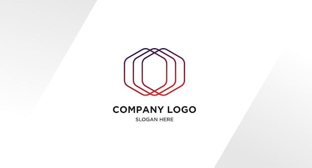 Free Vector a modern logo with a hexagon in red and purple