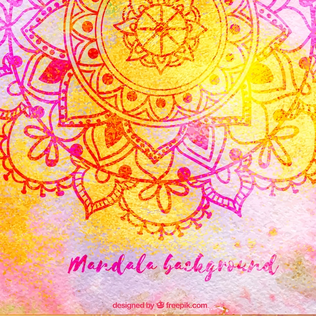 Free Vector modern mandala background with colorful style