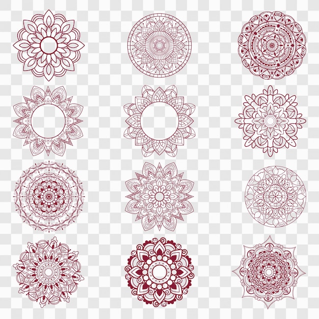 Modern mandala designs set