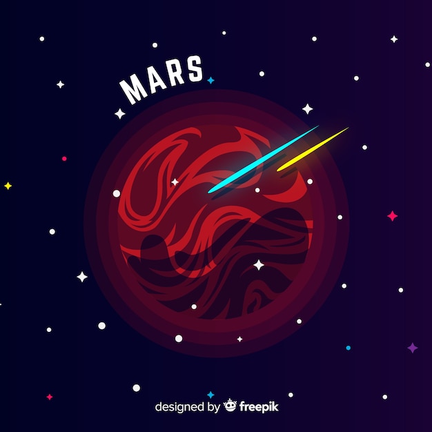 Free Vector modern mars background with flat design