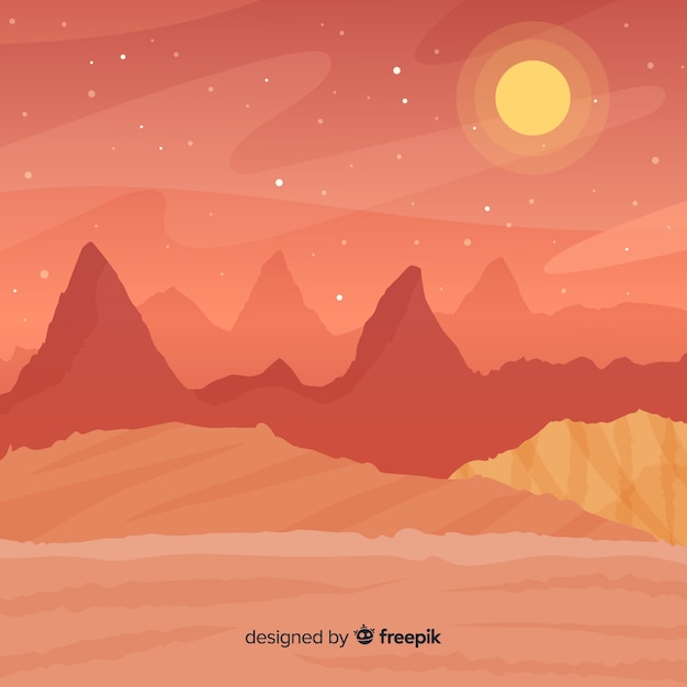 Modern mars background with flat design