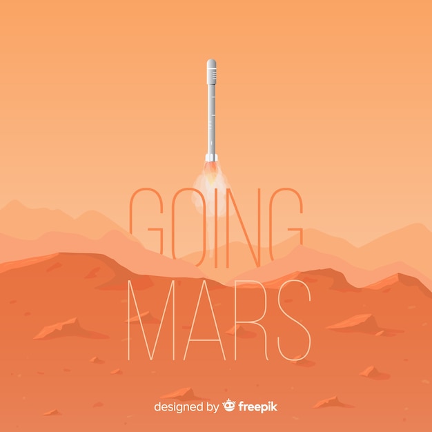 Free Vector modern mars background with flat design