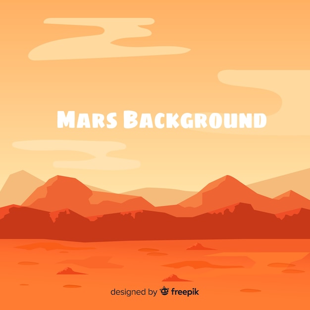 Modern mars background with flat design