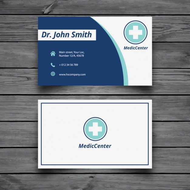 Free vector modern medical business card template