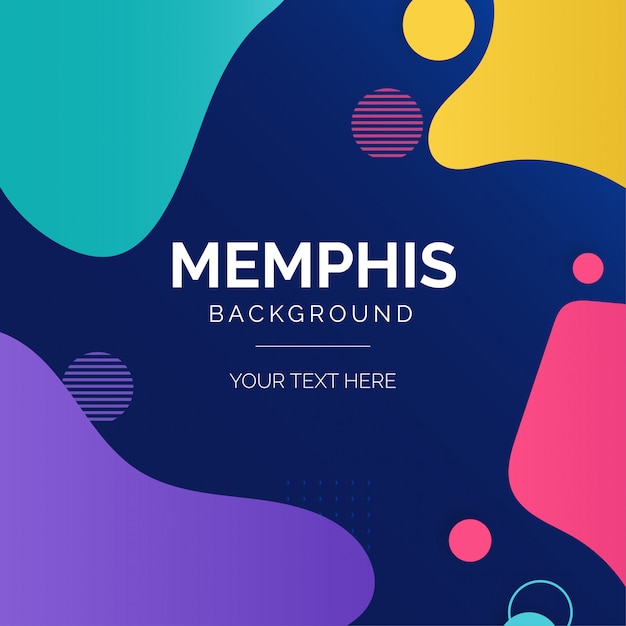 Modern memphis background with colorful shapes