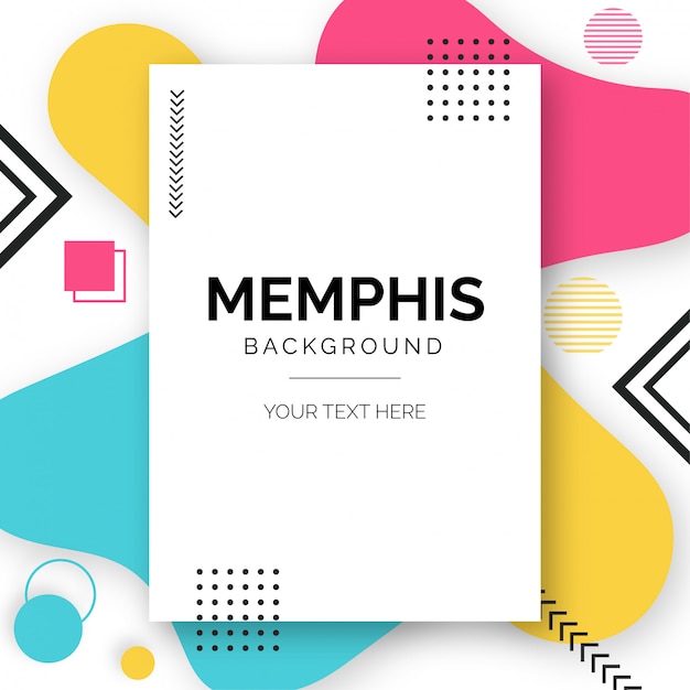 Modern memphis background with fluid shapes