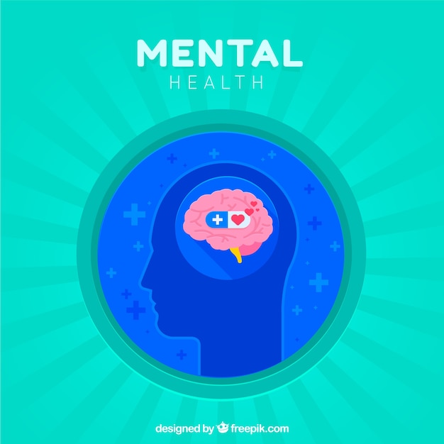 Modern mental health concept with flat design