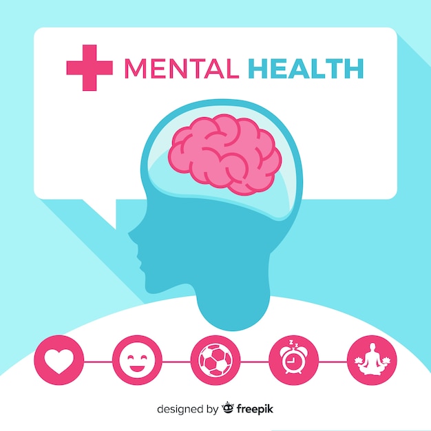 Free vector modern mental health concept with flat design