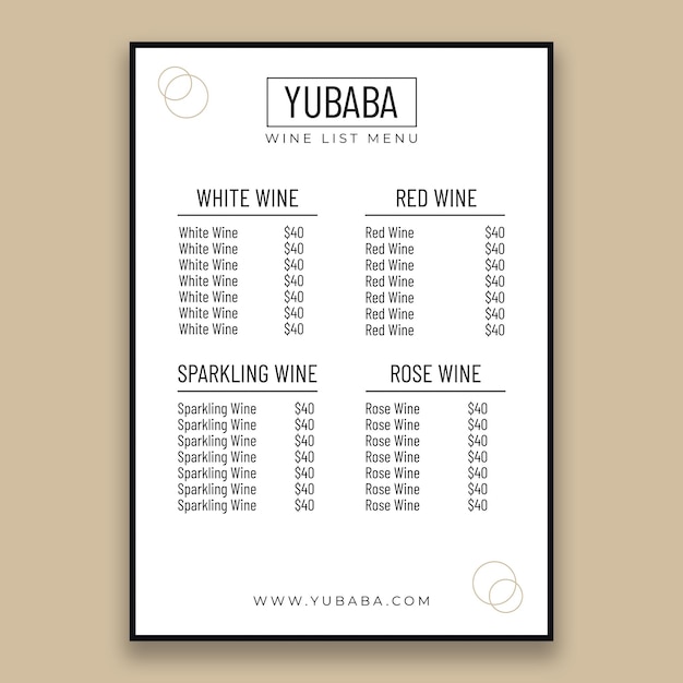 Modern menu template design