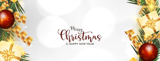 Modern Merry Christmas festival celebration beautiful banner design